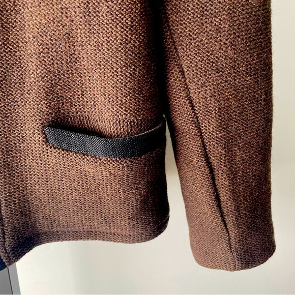 Vintage McGregor 100% Wool Knit Zip Up Coat Jacket Brown Grandpa Mens Size 42 - Picture 5 of 9